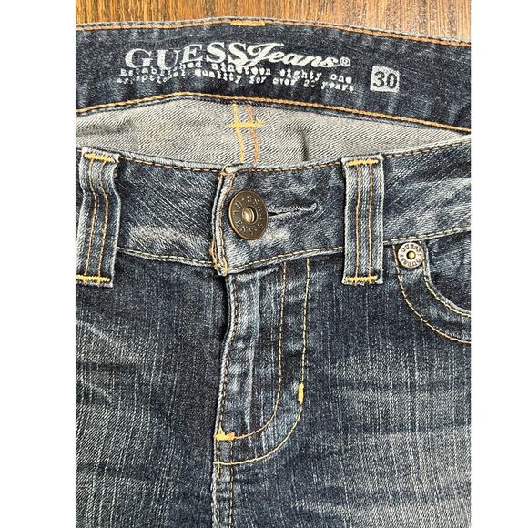 Vintage 90's Guess retro Dark Denim Jeans Size 30 - Picture 5 of 9